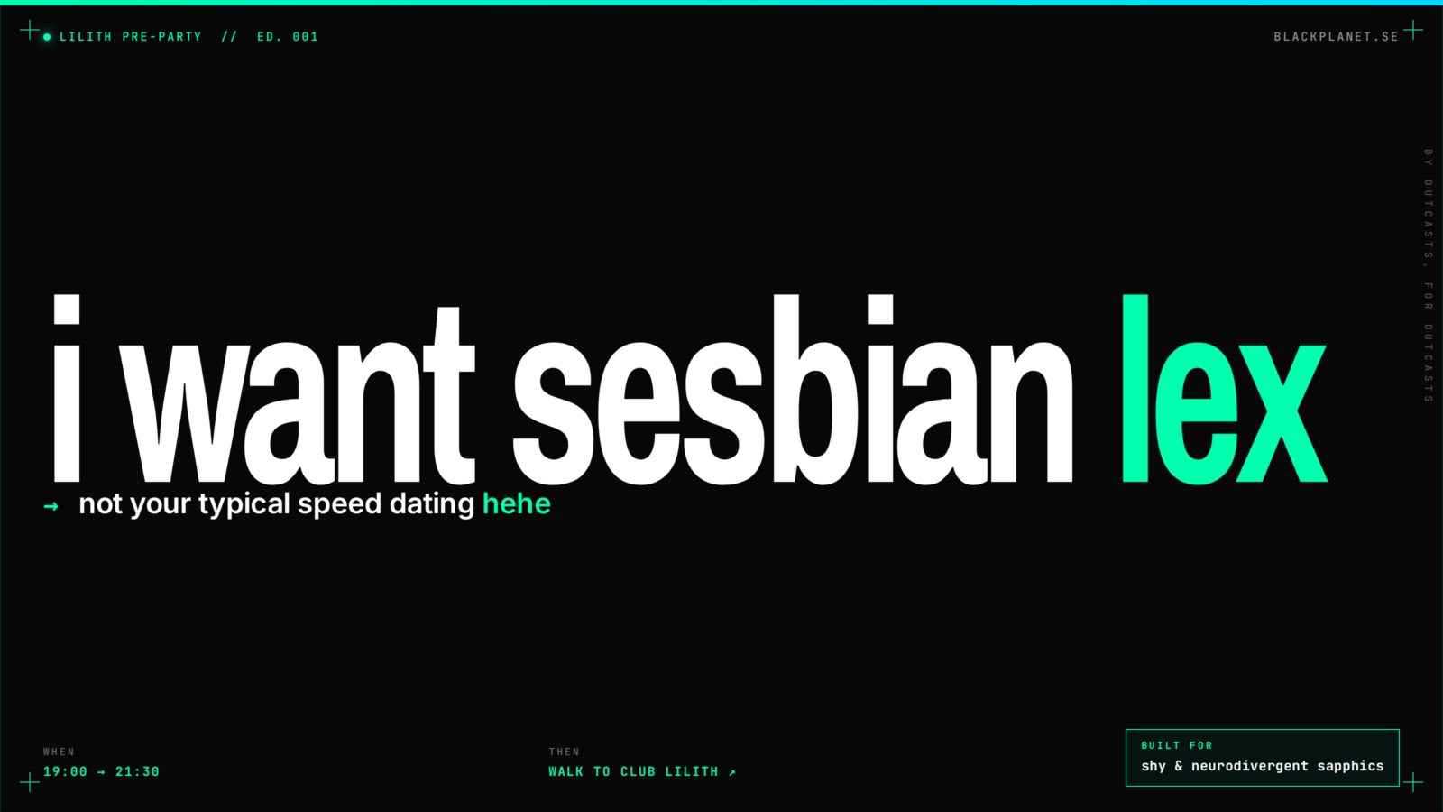 Lilith pre-party + not your typical speed dating