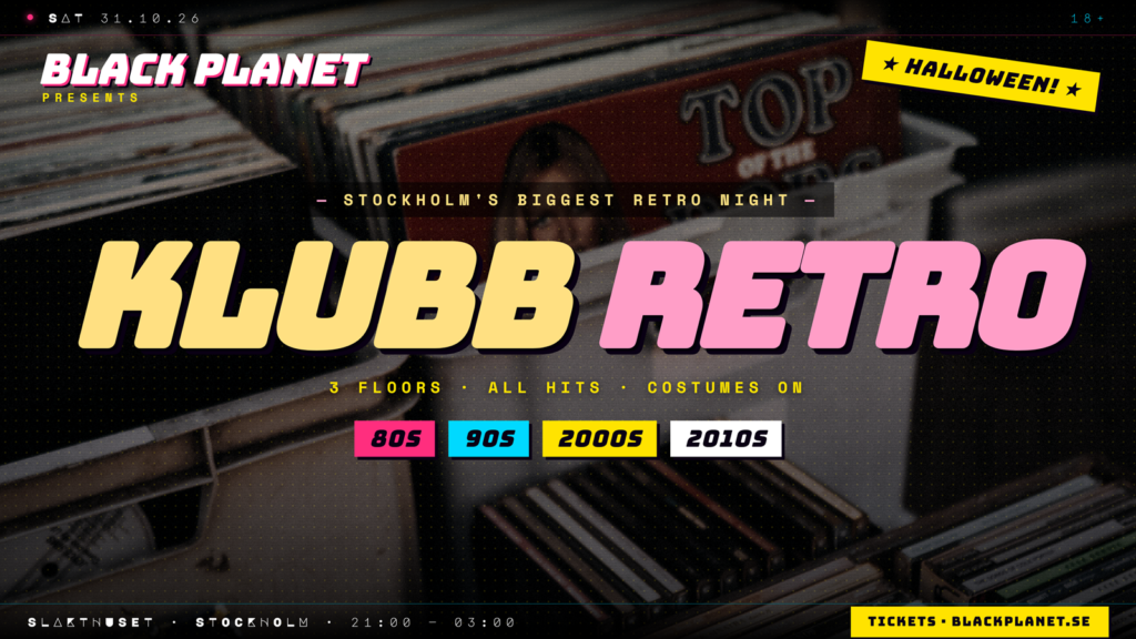 Klubb Retro – 3 floors: 80s, 90s, 2000s & 2010s – October 31
